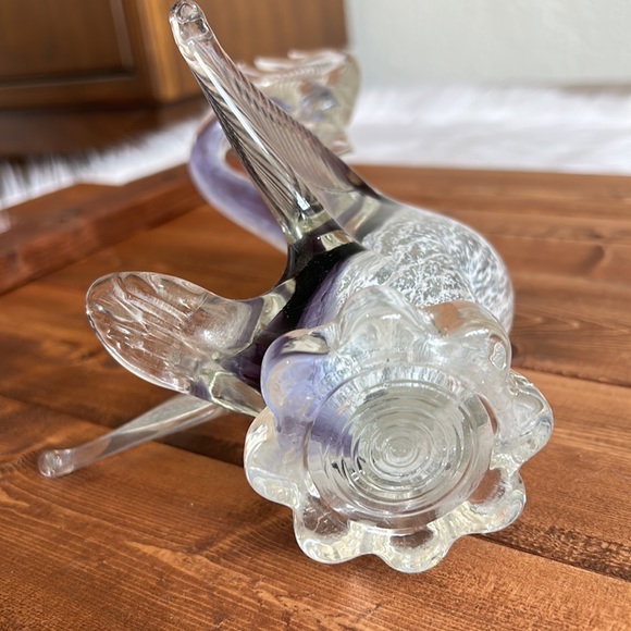 - Italy Murano Glass Bird purple/clear glass - Picture 3 of 5
